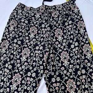 LOFT Black and White Floral Boot Cut Pants